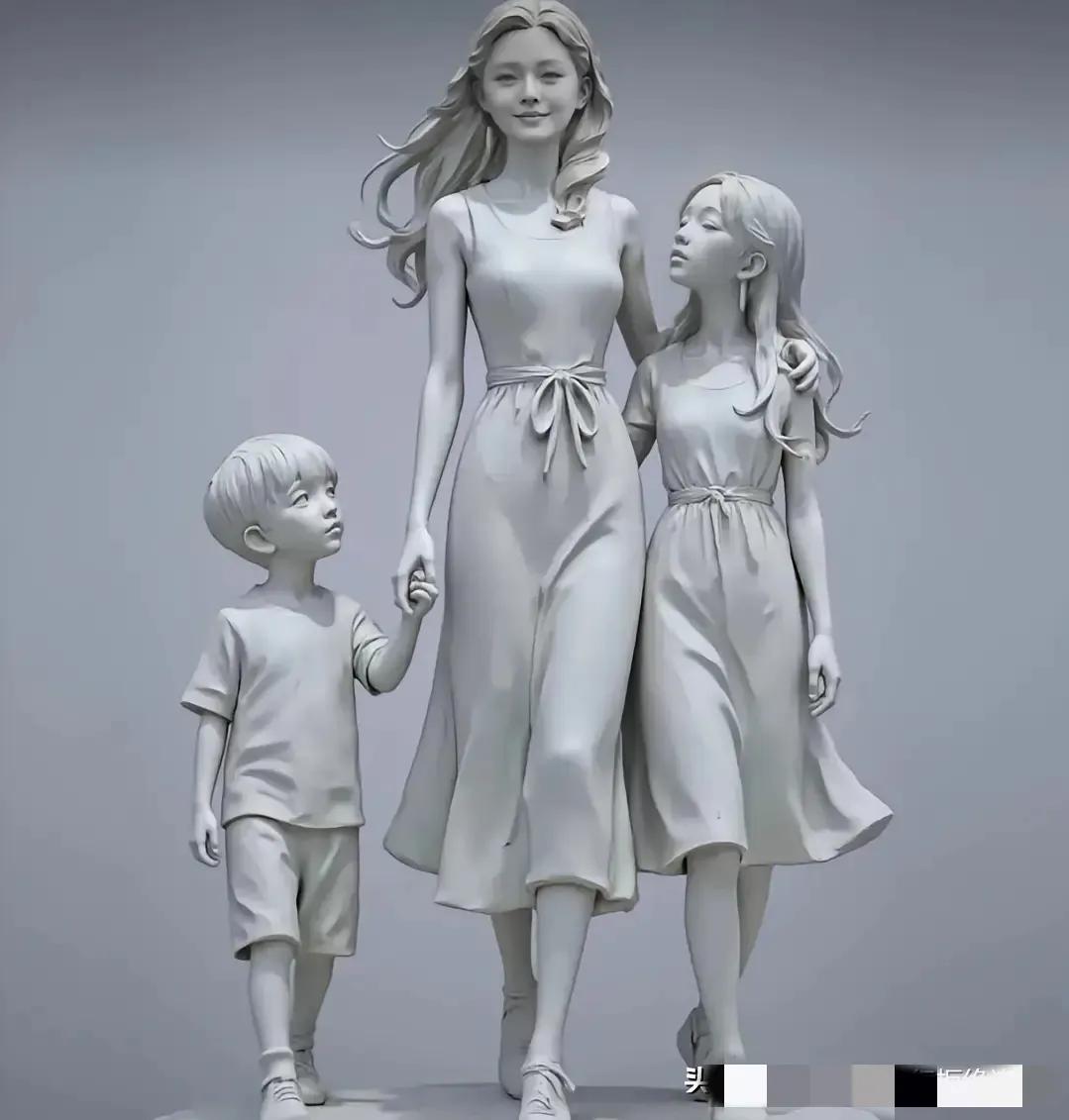 网民确实厉害，把大S的雕像刻画的非常相似。
但是不应该把她的一双儿女刻画上去，有