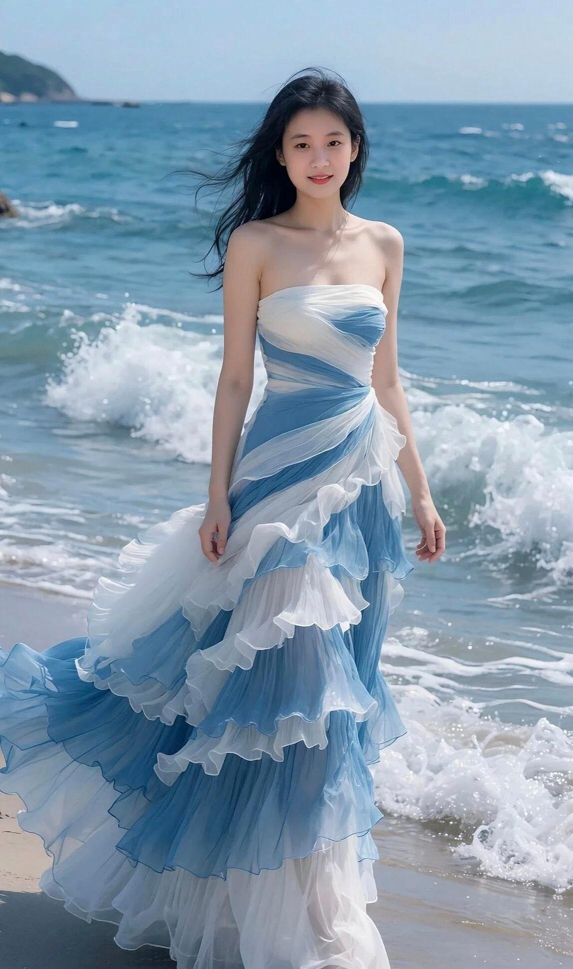 碧海潮生处，美人踏浪来。晒图笔记大赛 海滩景色美如画