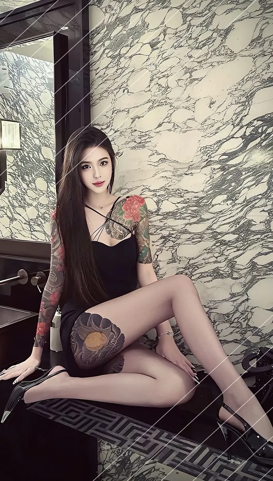 美女艺术纹身 无不良引导