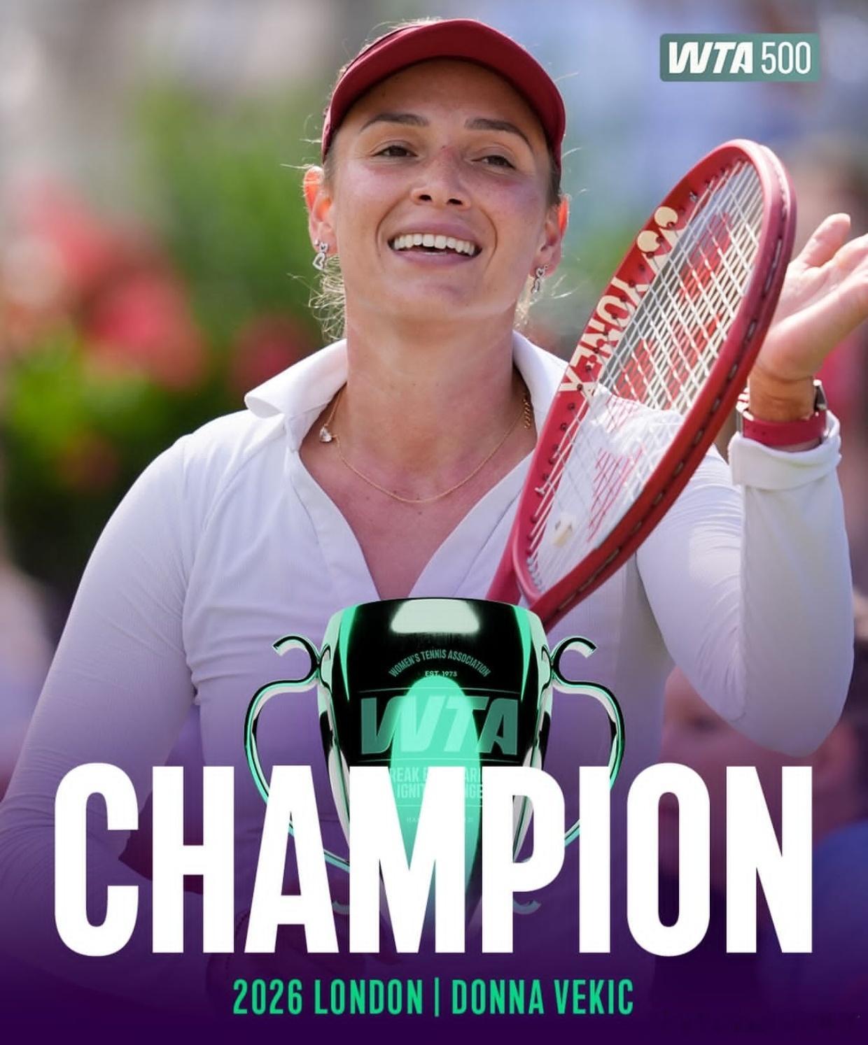 wta500 女王杯维基奇夺冠！维基奇女王杯夺冠 这一周真是奇幻旅程，作为幸运落