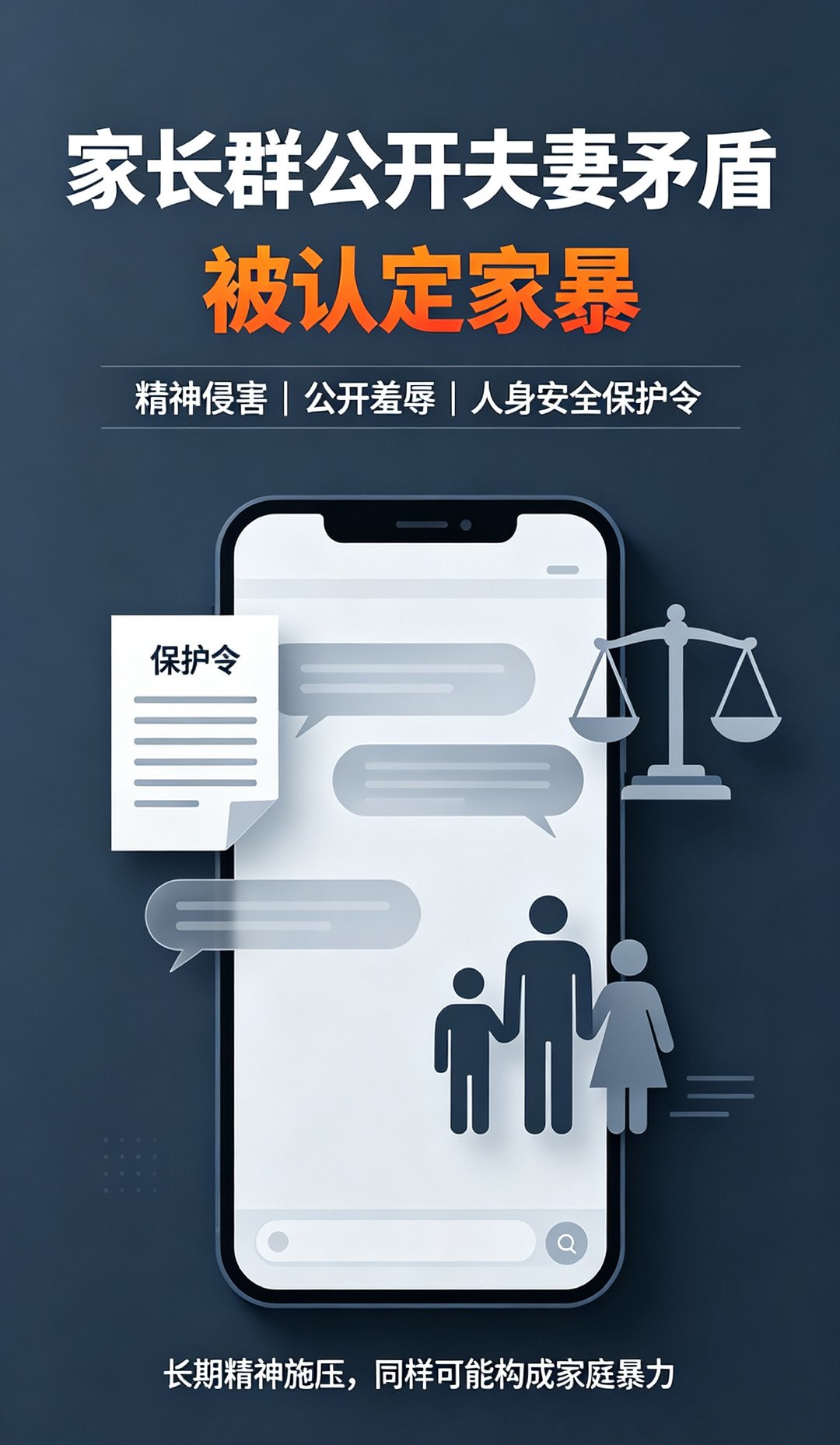 父亲在家长群公开夫妻矛盾被认定家暴上海浦东法院审理一起人身安全保护令案件。男子因