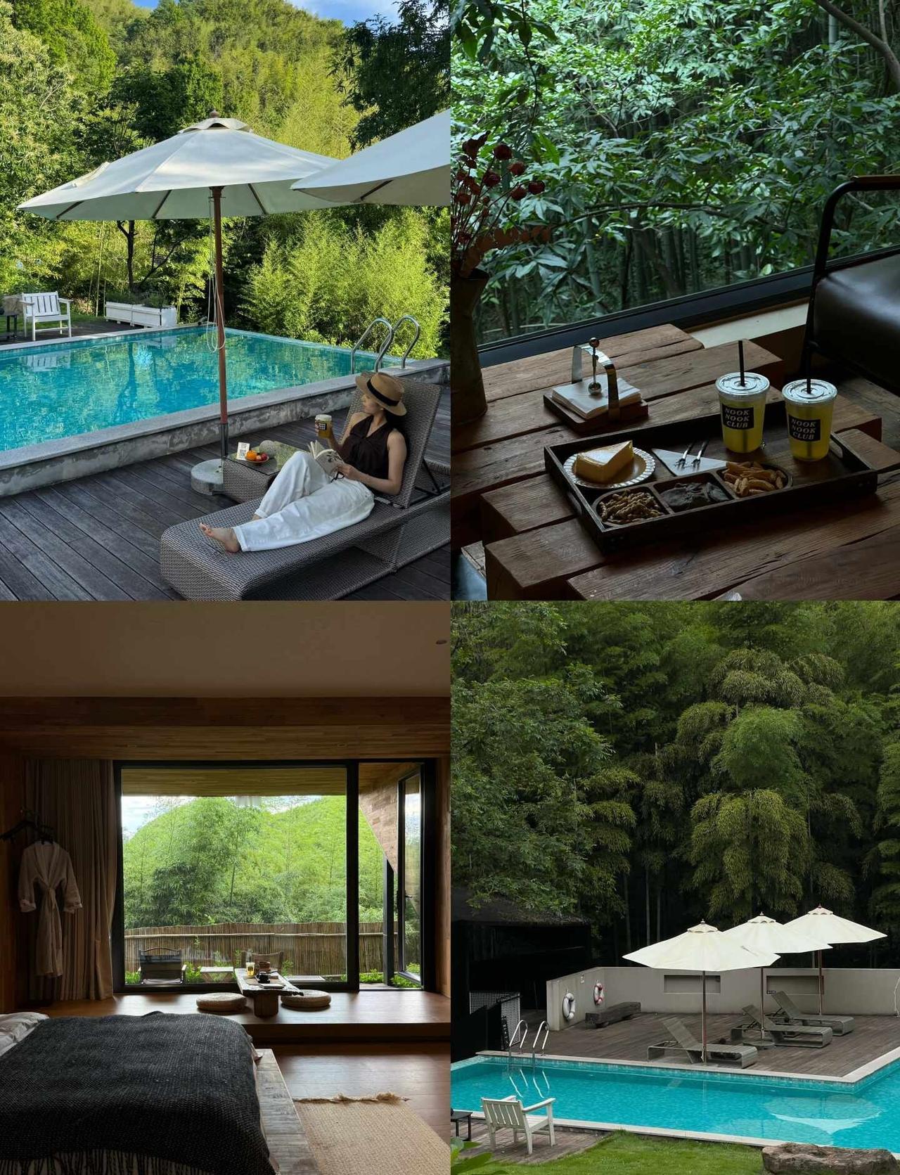 Summer vibe｜周末进山躺平发呆🍃
周末驱车深入安吉山谷
住进自带泳池