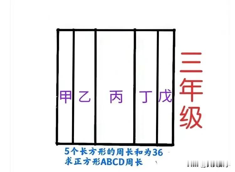 “难者白卷、会者口算！”小学三年级数学拓展题：边长未知，咋求正方形周长？


