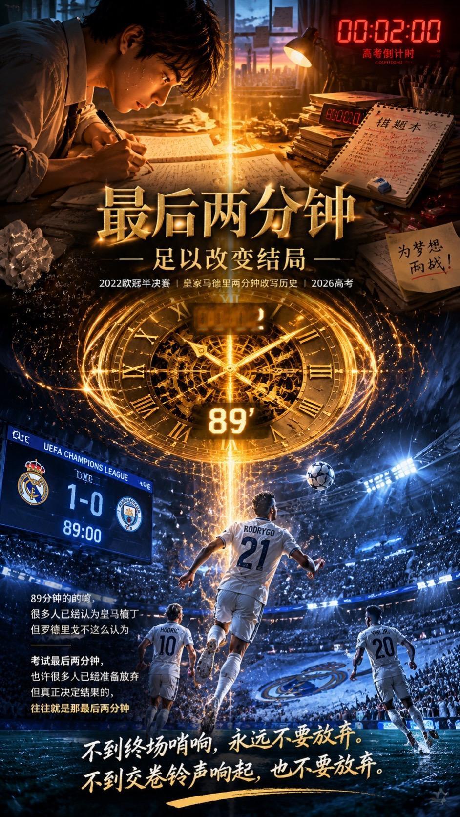 高考学子们，不到最后一刻千万不要放弃！抖音创意玩法大赛 氛围感图文 皇马 高考 