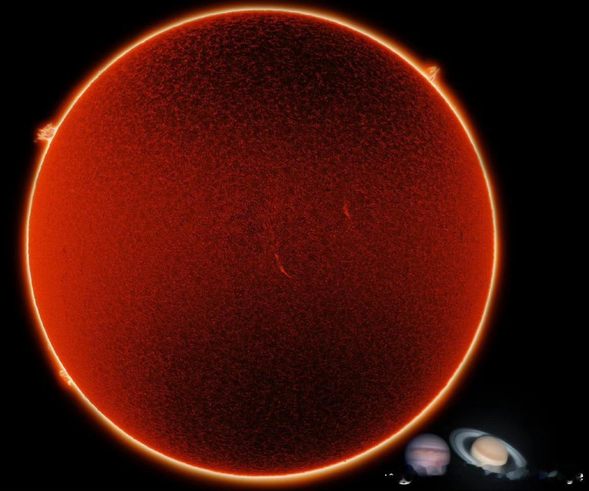 太阳与八大行星的尺寸对比，地球已经渺小到快要看不见了[允悲] ​​​