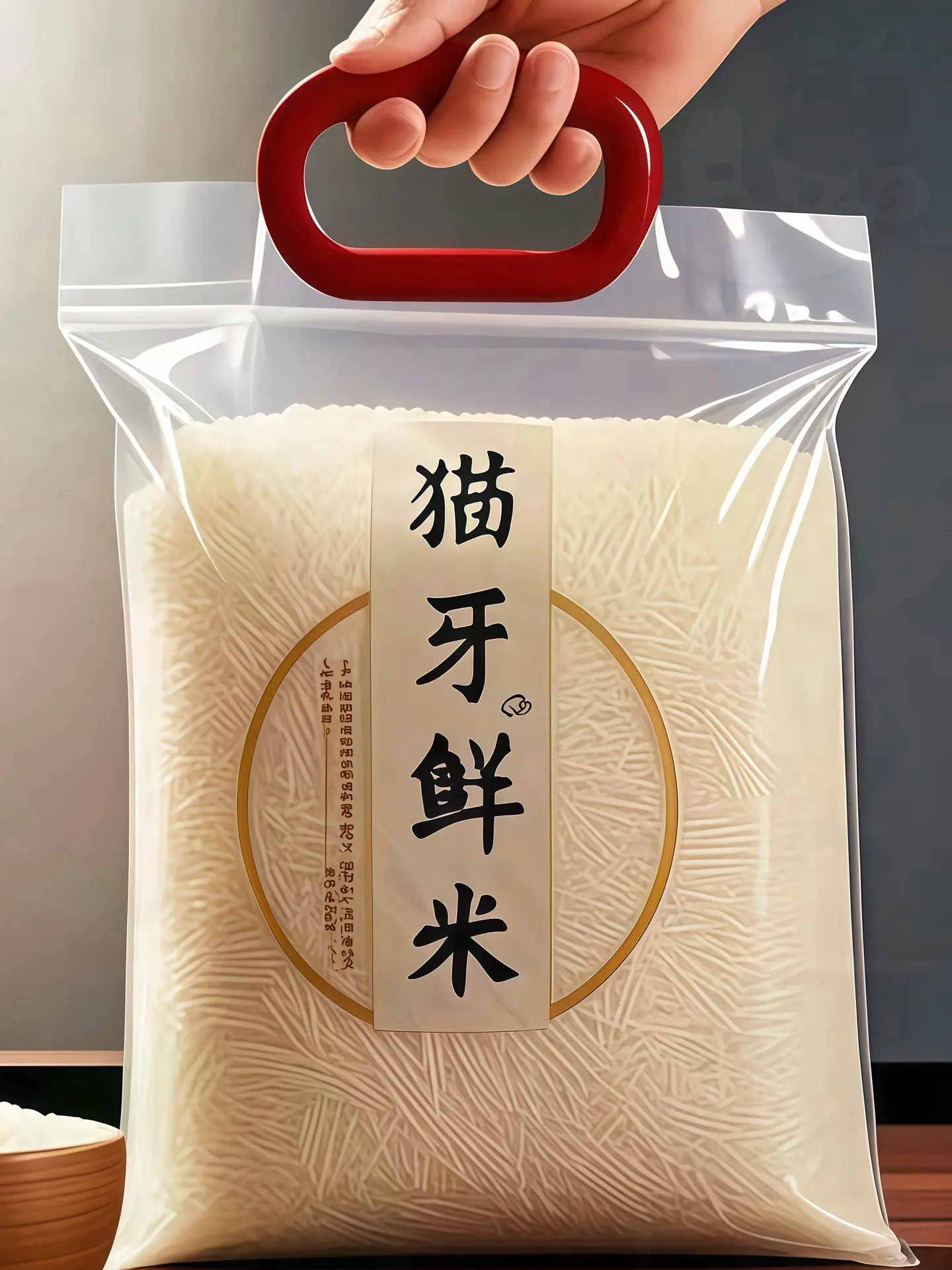 在广袤大地的温暖怀抱中，长粒猫牙米静静扎根，贪婪地吸纳着日月的璀璨精华...