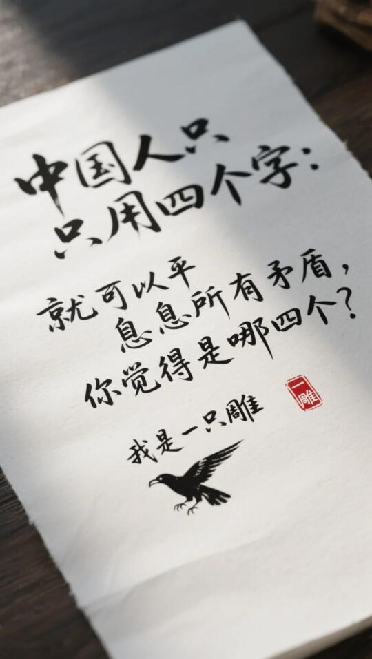 平息所有矛盾的四个字，一句话平息所有矛盾
