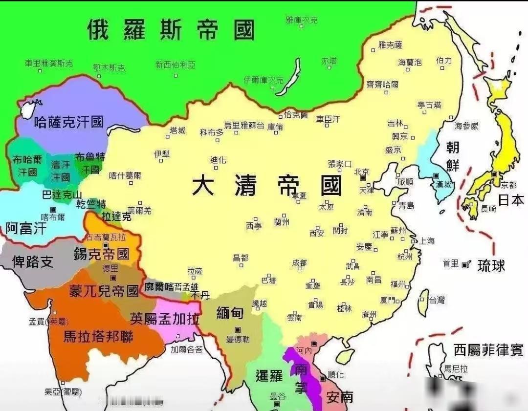 乾隆疆域1316万平方公里，不是不想再扩，是真扩不动了。
地图上看着大，可往北进