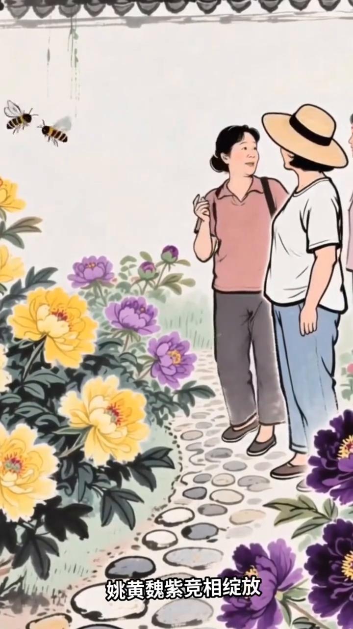 洛阳四月牡丹香，千年花海邀客赏。
洛阳牡丹甲天下，每年四月整座城市都沉浸在花香之