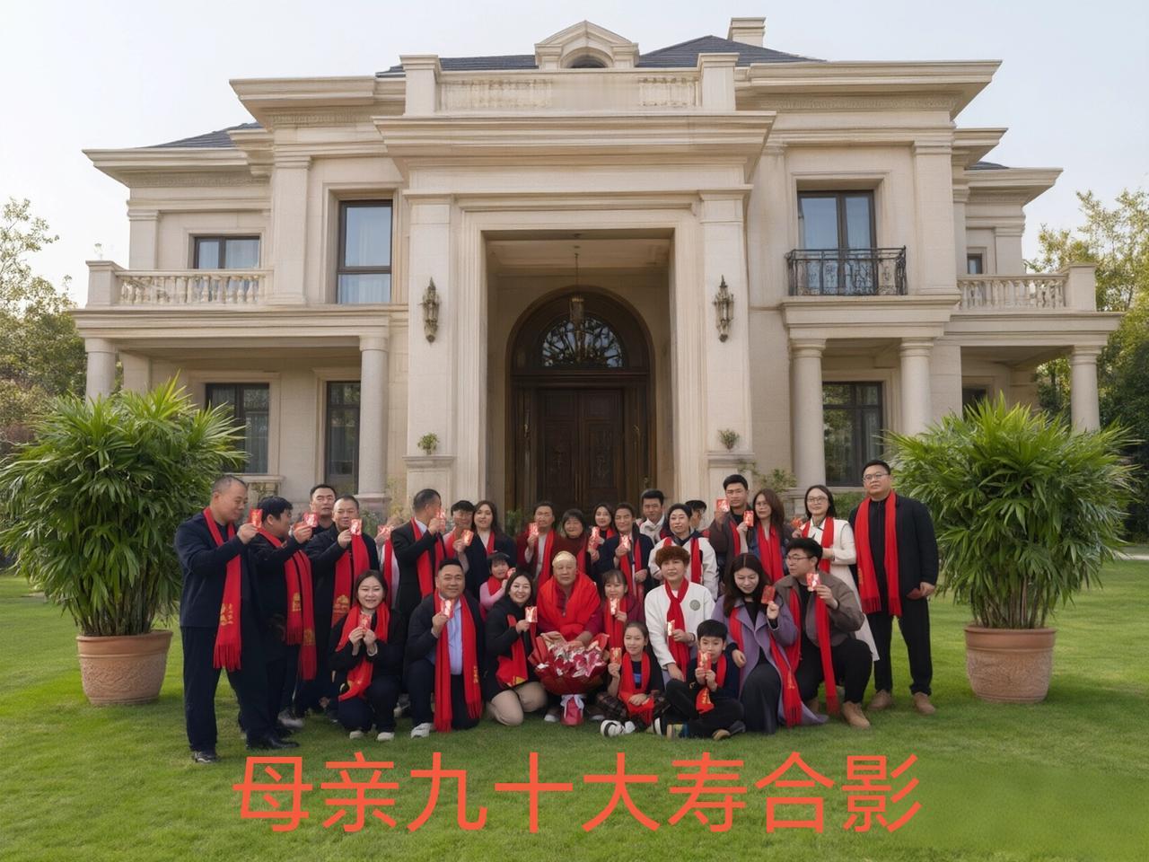 五世同堂祝福母亲九十大寿