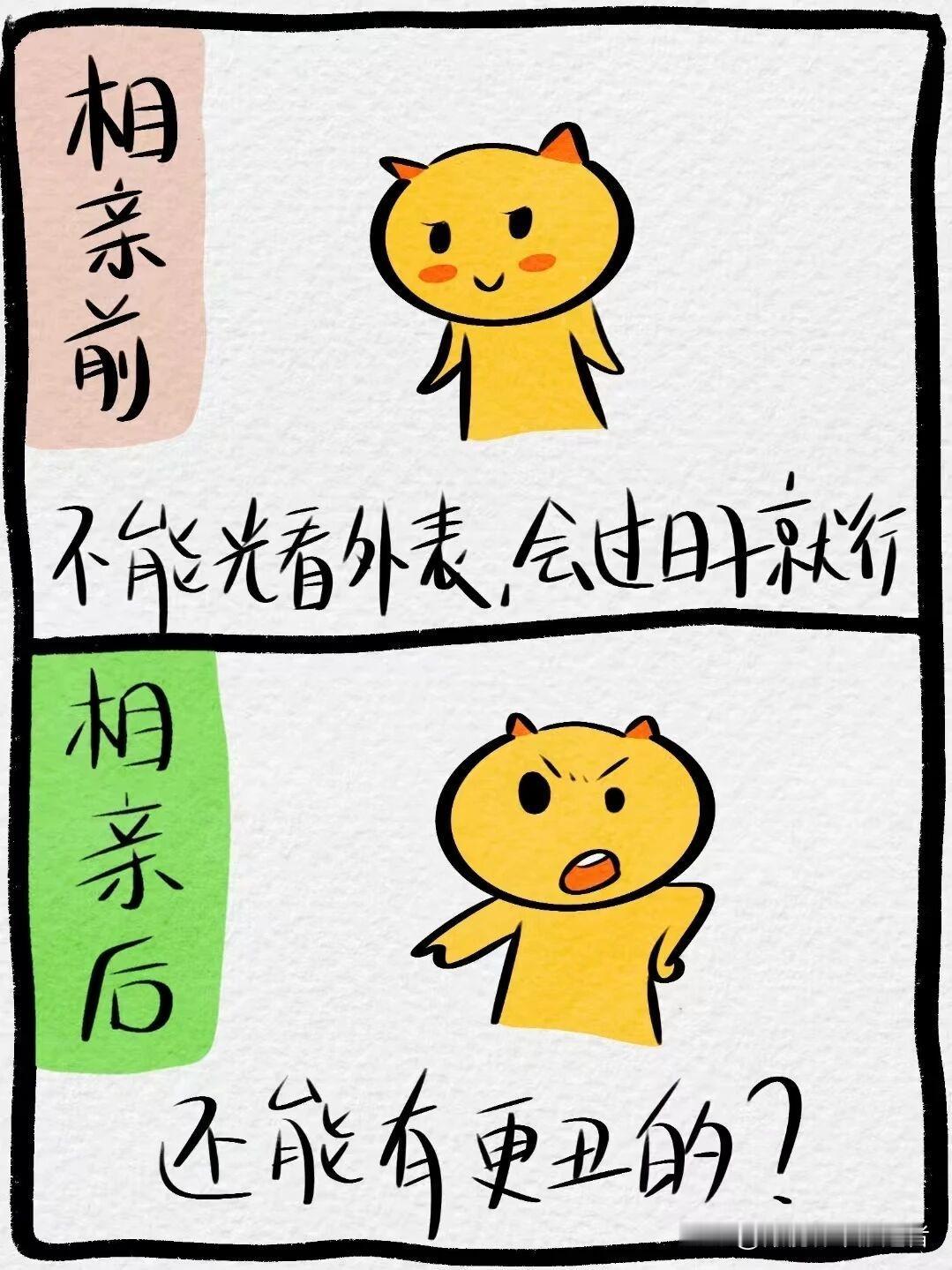 漫画：相亲前与相亲后相亲 相亲图鉴