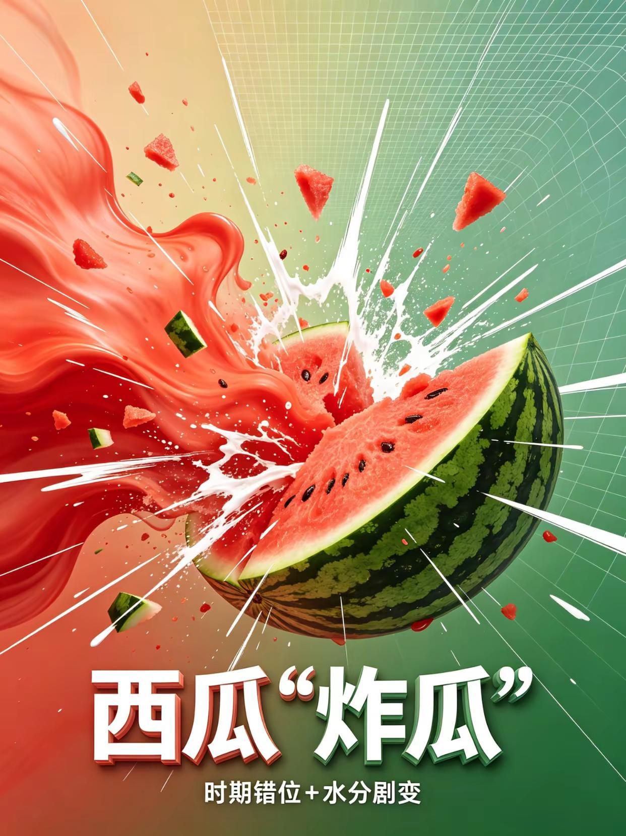 西瓜炸瓜，时期错位+水分剧变。西瓜种植