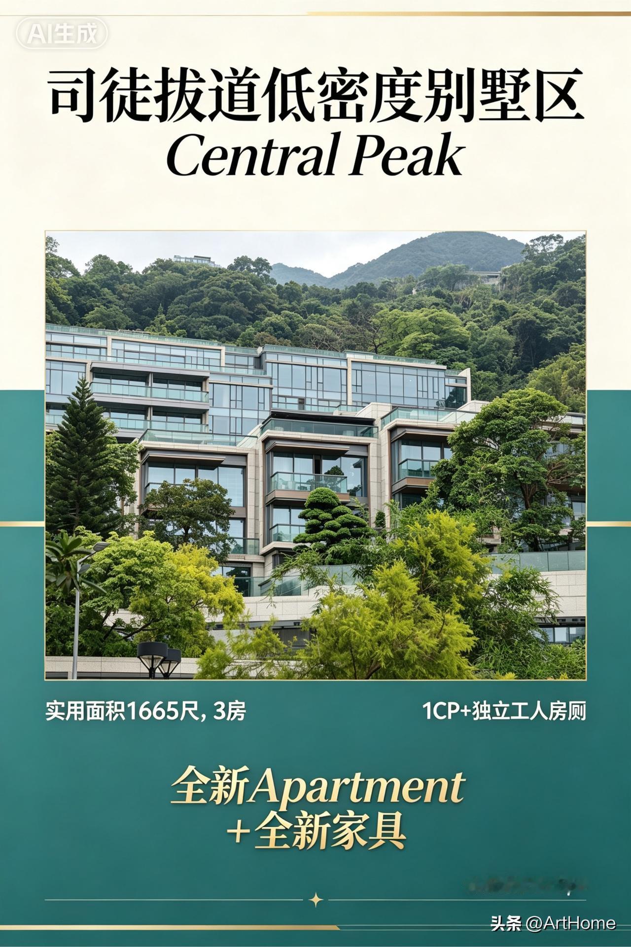 半山低密豪宅Central Peak 配全新家具+会所
位于港岛司徒拔道的Cen