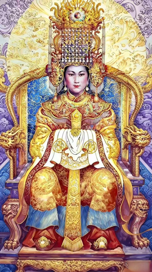 重新制作了一个，从古书里面，描述的妈祖的形象画！！！点赞沾沾好运[合十] 