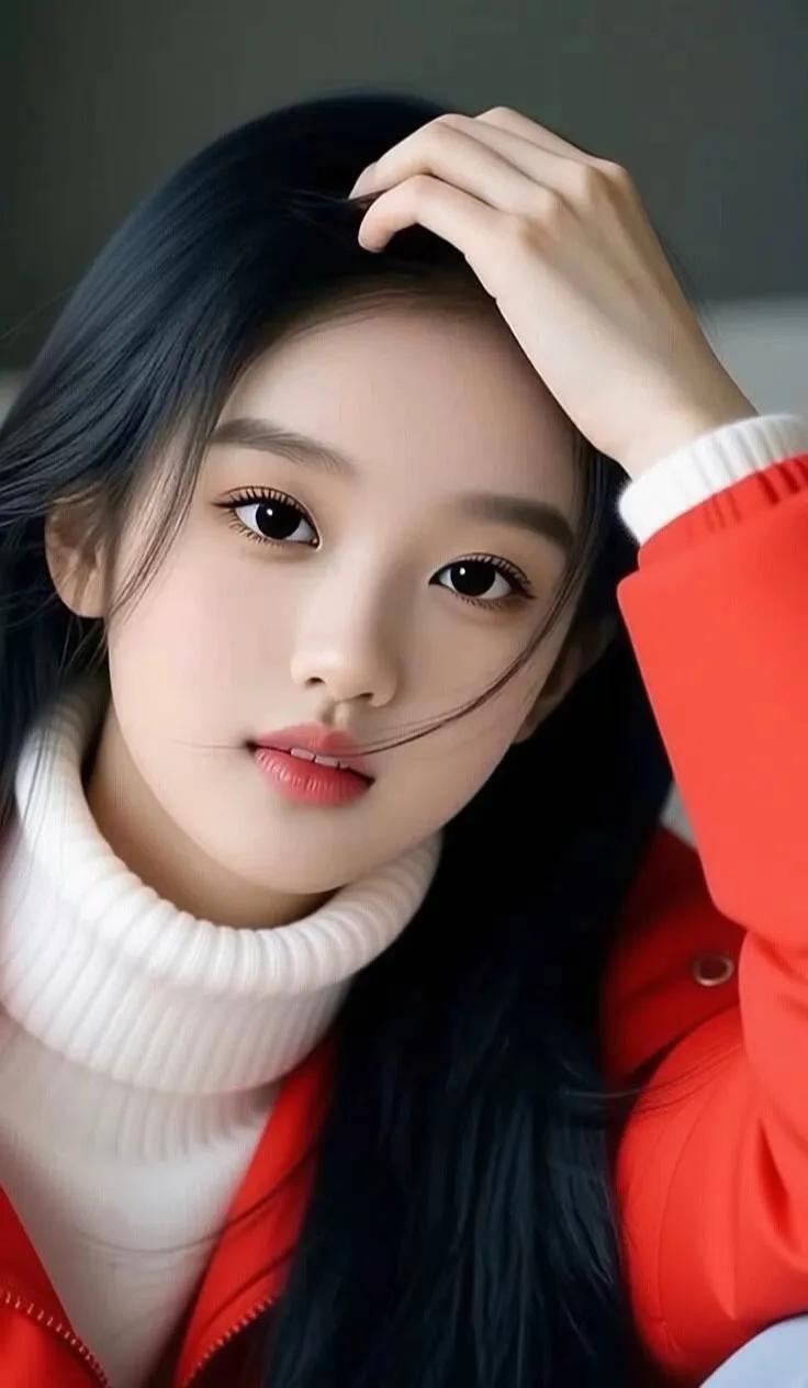 红袖添香夜，轻抚发梢间。气质女神