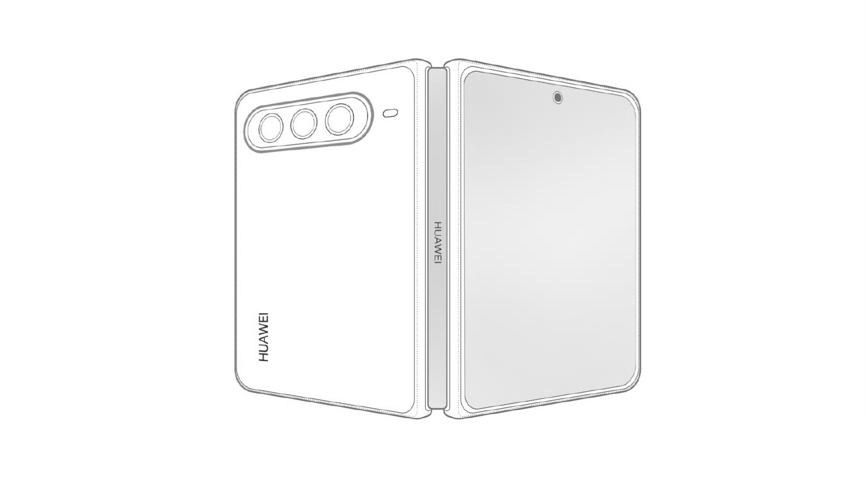 华为大阔折设计图曝光华为新的大阔折来啦，这次外屏就有5.3英寸大，展开内屏更有7