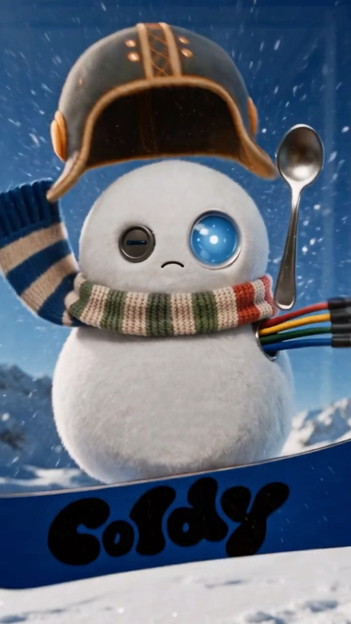 哈哈哈哈哈，我们coldy去滑雪啦！怎么小勺子🥄也掉了，好可爱[哈哈][哈哈]