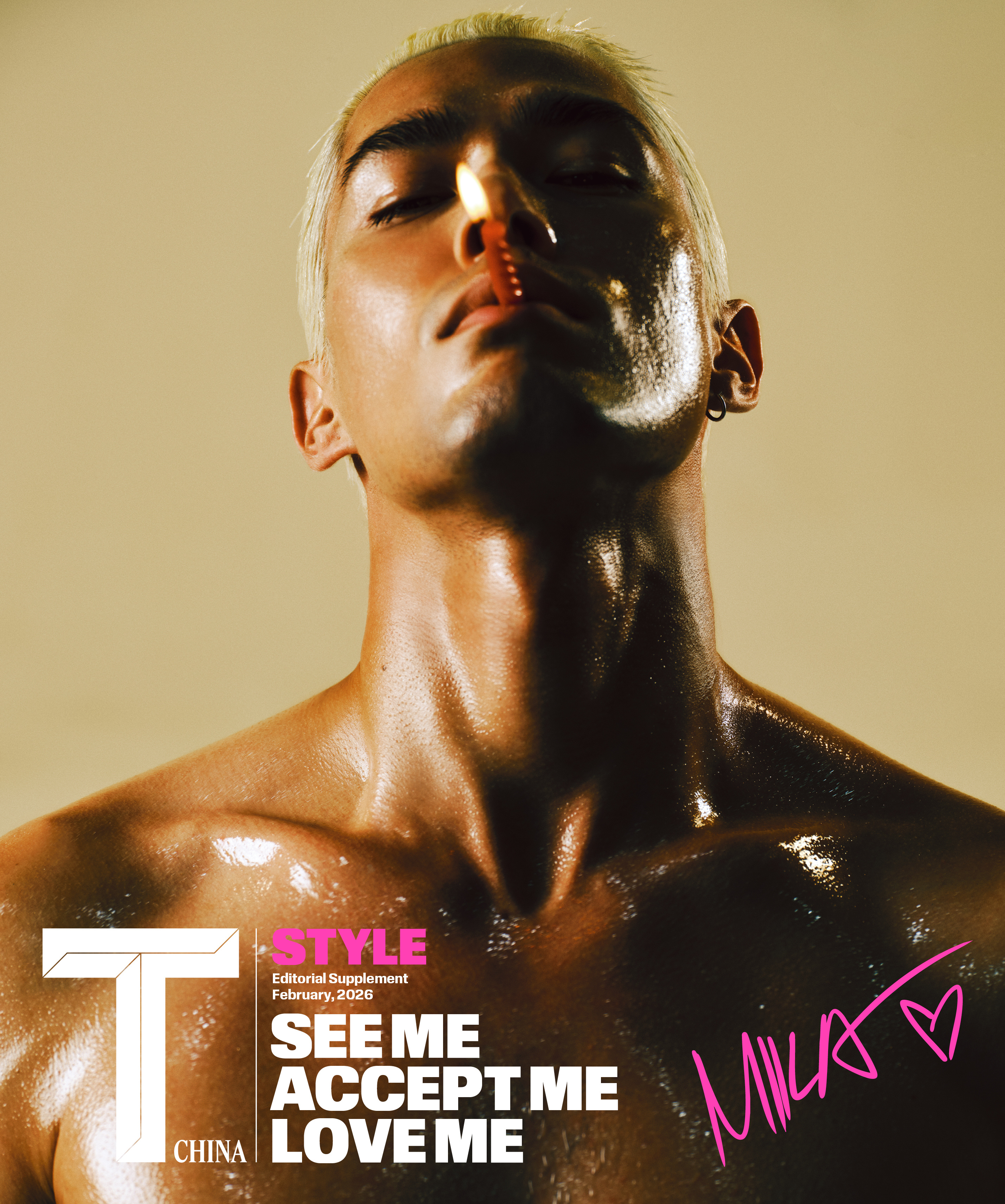 米卡登上《T Style》2月刊封面，米卡以标志性的金色短发贯穿整组拍摄，搭配多