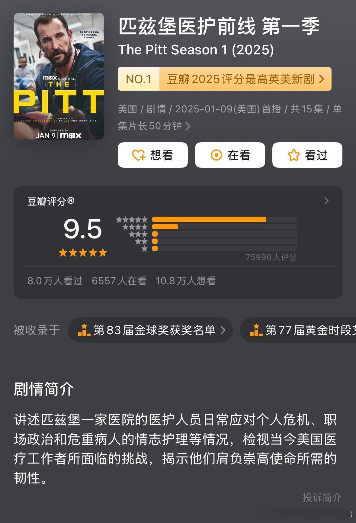 美剧好剧推荐 好看啊！！！好爱医疗剧！！！《匹兹堡医护前线》第一季&第二季，巨真