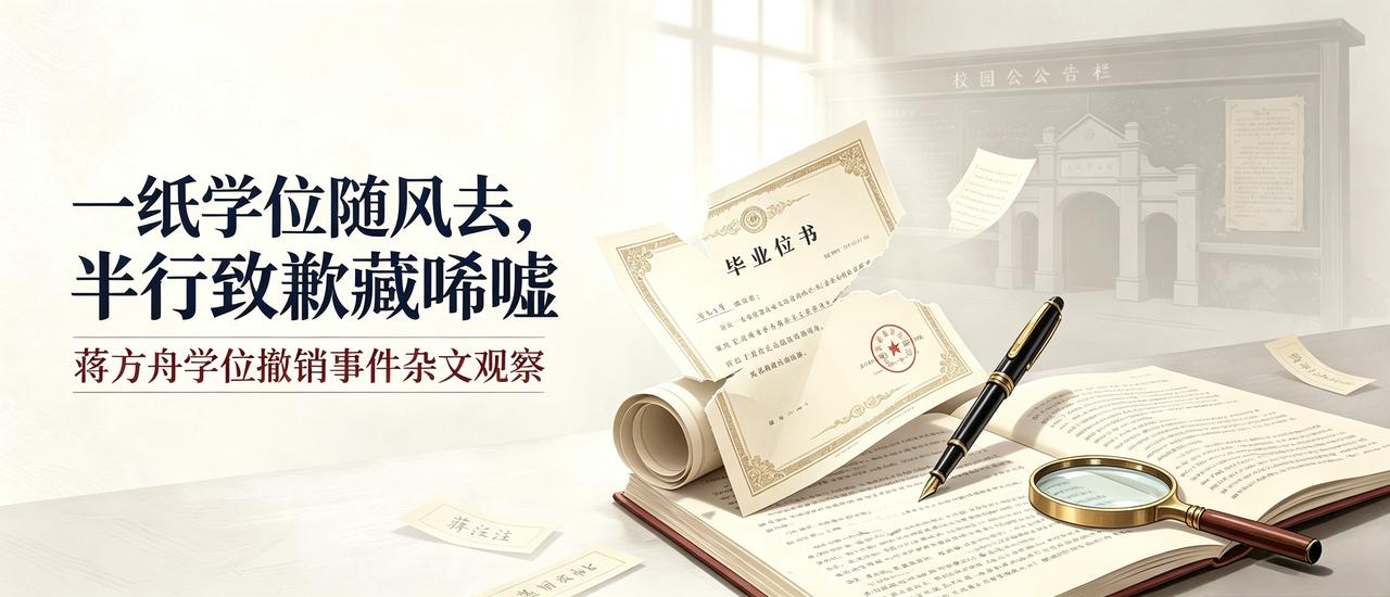 一纸学位随风去，半行致歉藏唏嘘
——蒋方舟学位撤销：文笔好，也不是忽视规则的理由