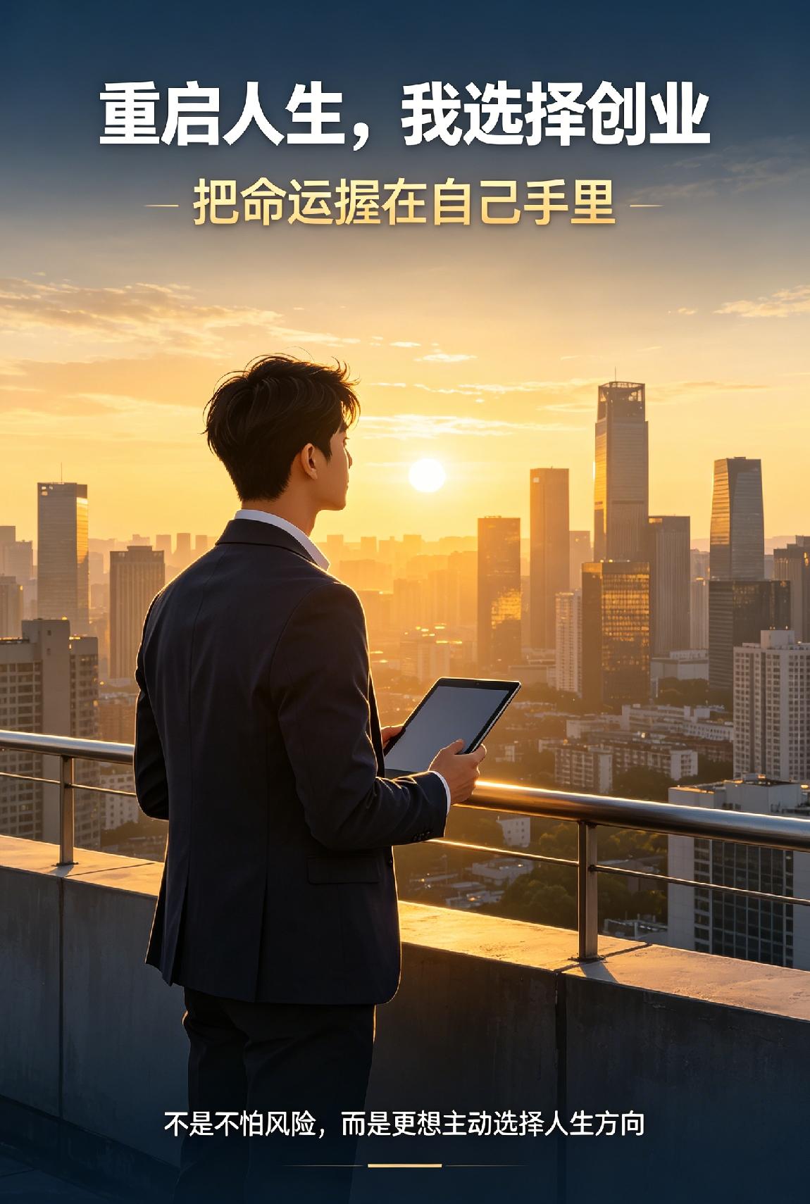 我认为创业。人生只有一次，比起日复一日固定的工作，创业能够自主掌控人生方向，即便