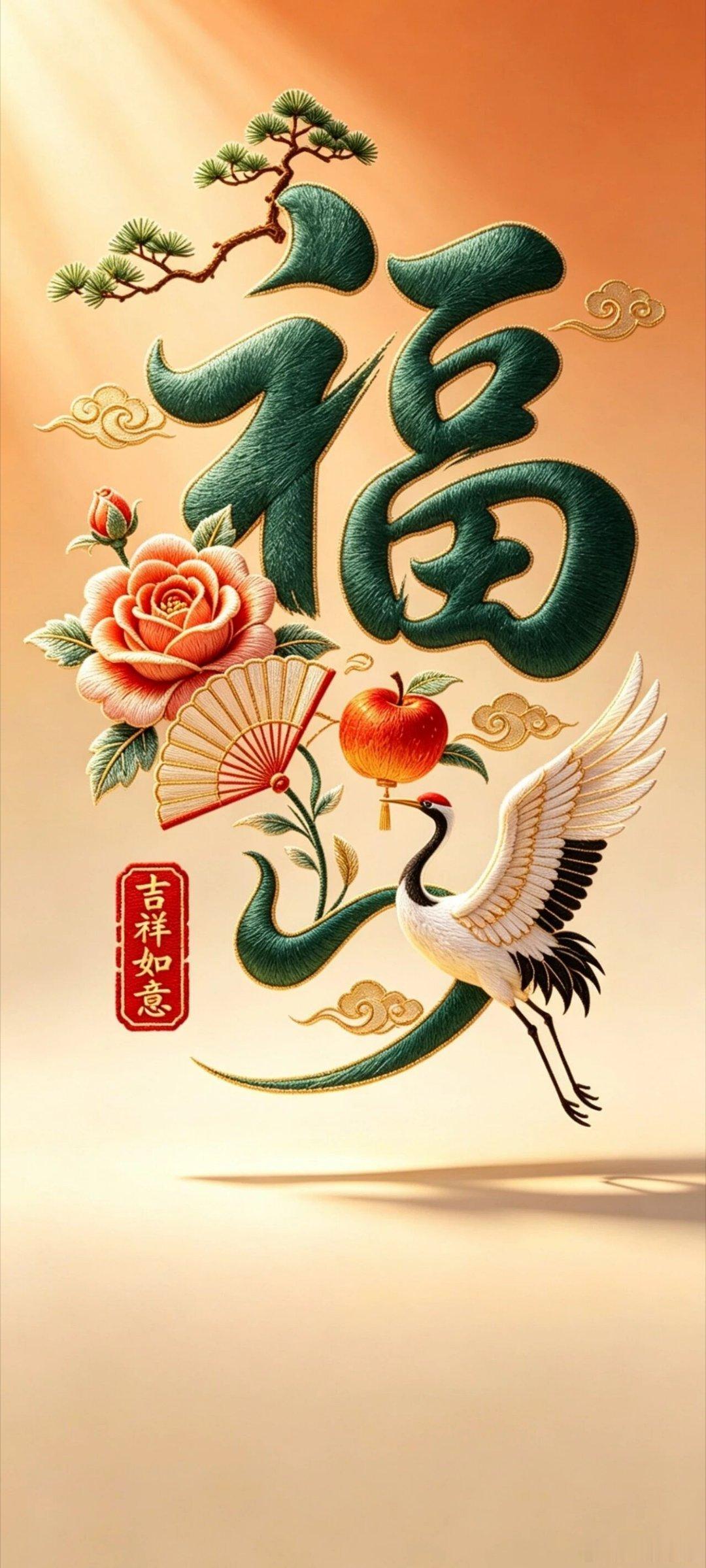福·禄·寿·喜·财· 五福临门来～ 招财风水起势国风高清壁纸！ 