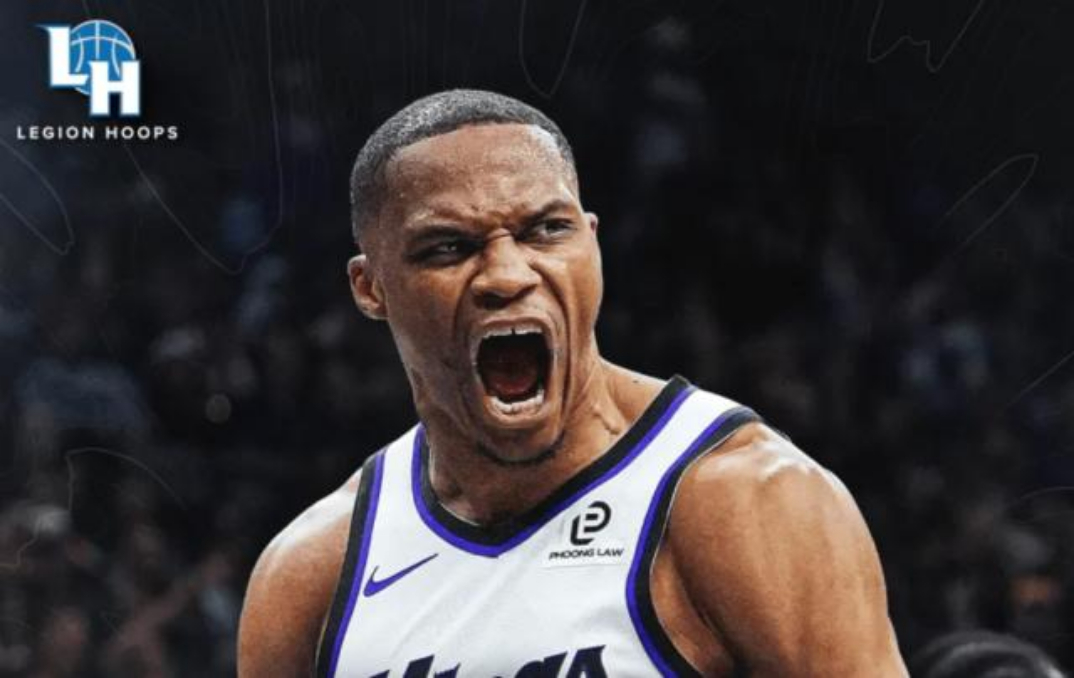 北京时间11月15日，在国王与森林狼的比赛中，国王球员拉塞尔·韦斯特布鲁克半场送