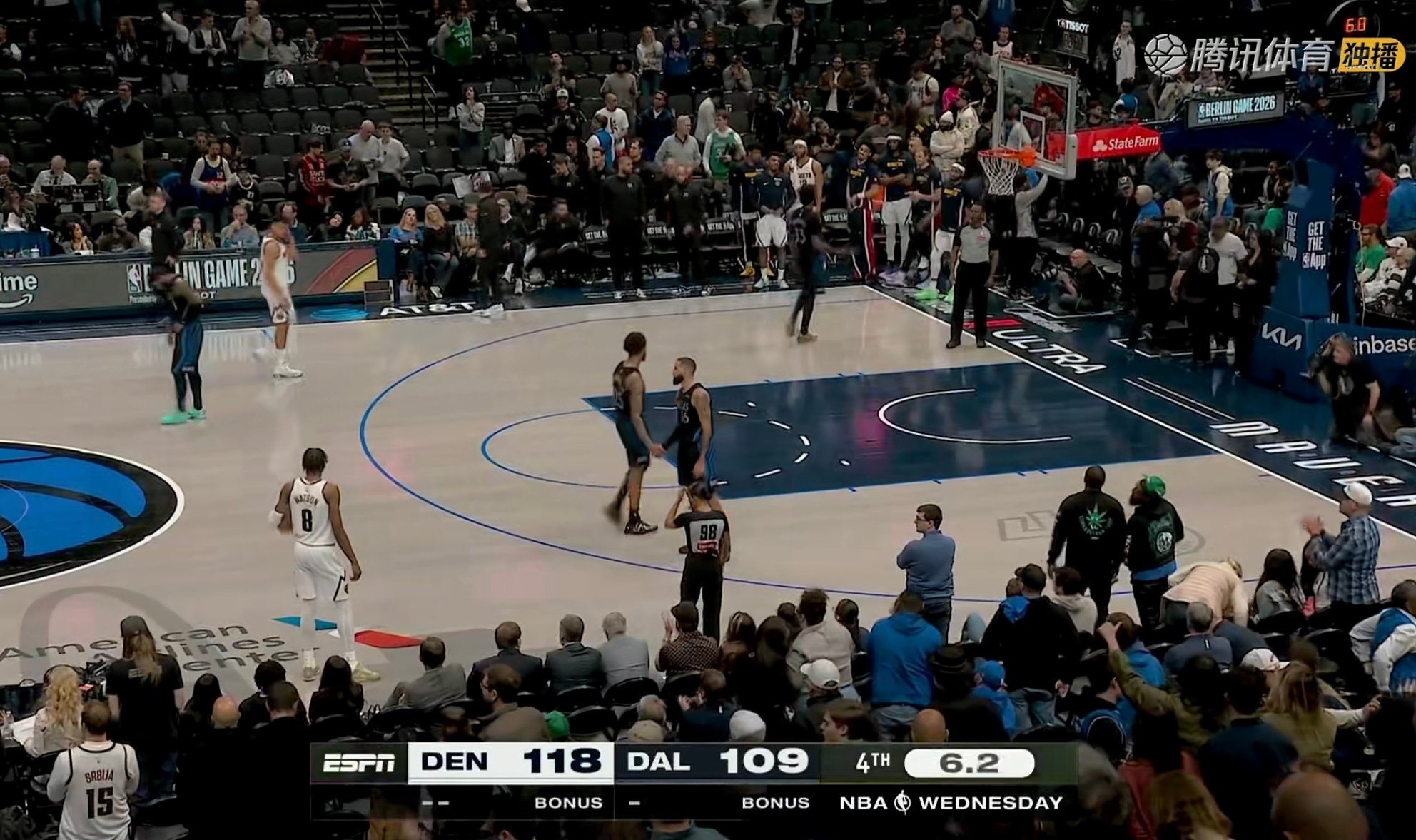 又赢了，掘金三连胜，升至西部第二。 穆雷33分2板5助攻。戈登22分6板3助攻，