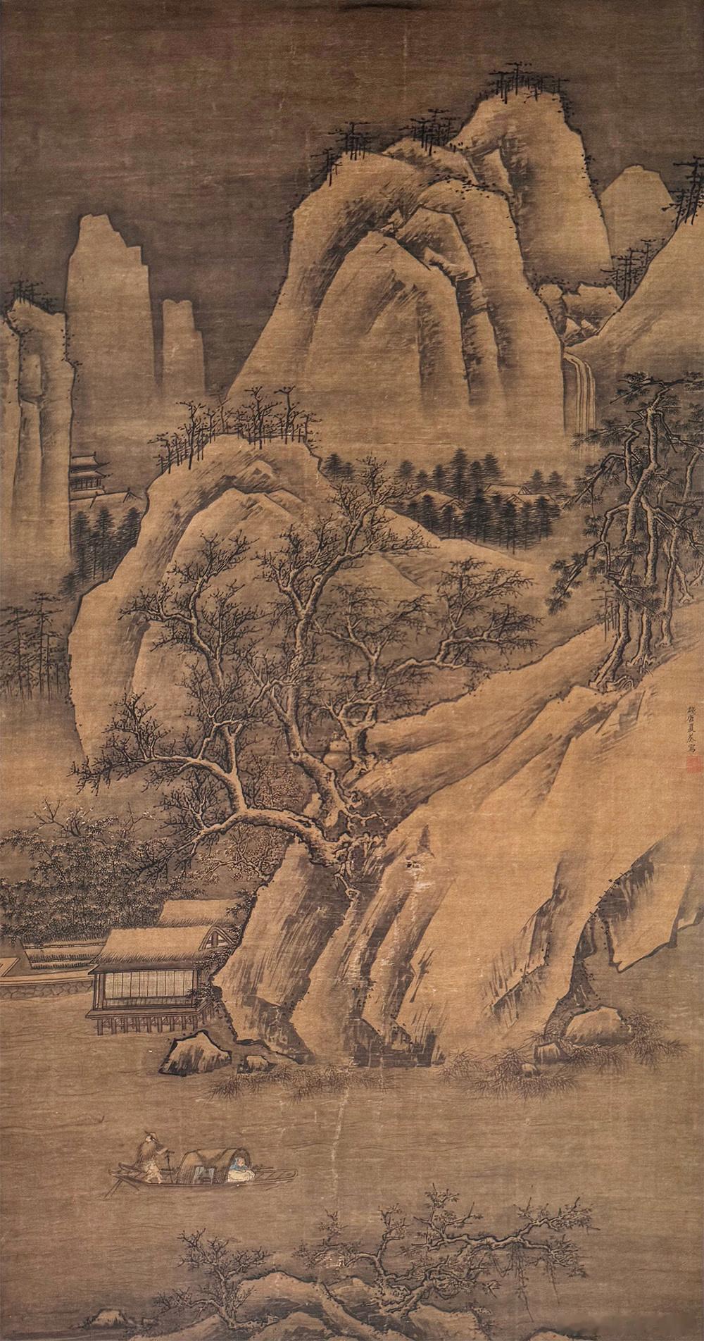 国史古风 【中华名画欣赏 《雪夜访戴图》（夏葵）】       《雪夜访戴图》以