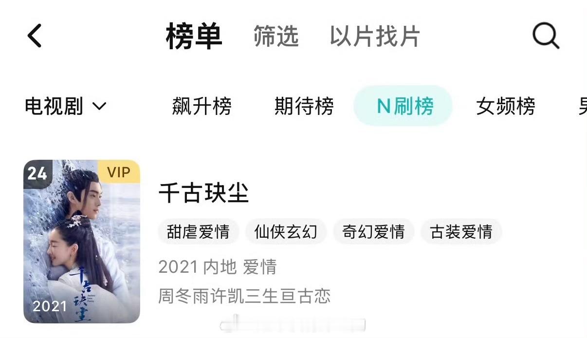 五年了，许凯《千古玦尘》长尾太坚挺了腾讯站内N刷榜第24了许凯的每一部剧都值得N