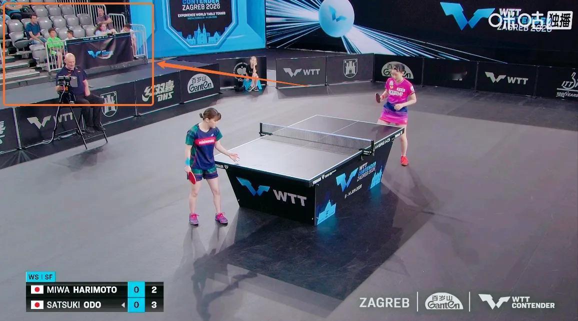 WTT常规挑战赛，萨格勒布站
女单半决赛张本美和3一1大藤沙月11一7，11一6
