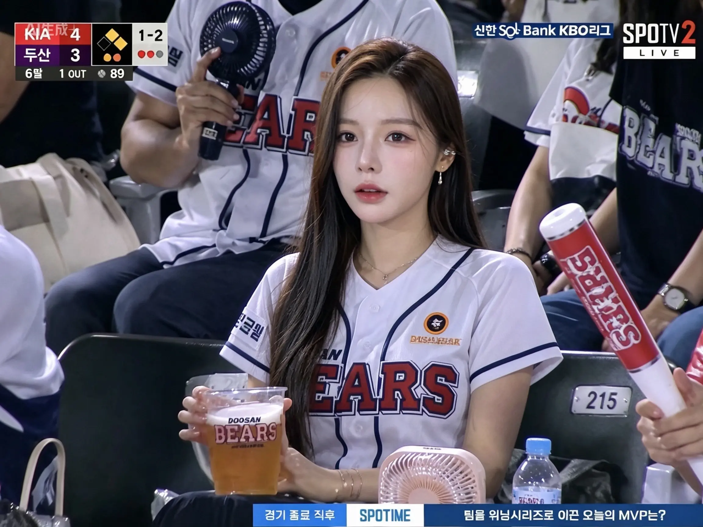 在韩国看棒球上大屏是什么体验。