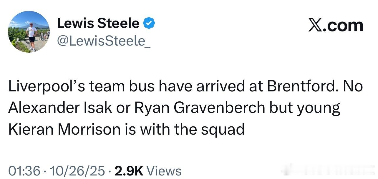 伊萨克和格拉文贝赫都不会踢今天的比赛，小将莫里森也在大名单之中。 ​​​