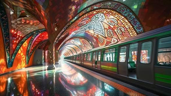 伊朗的地铁，美感十足。