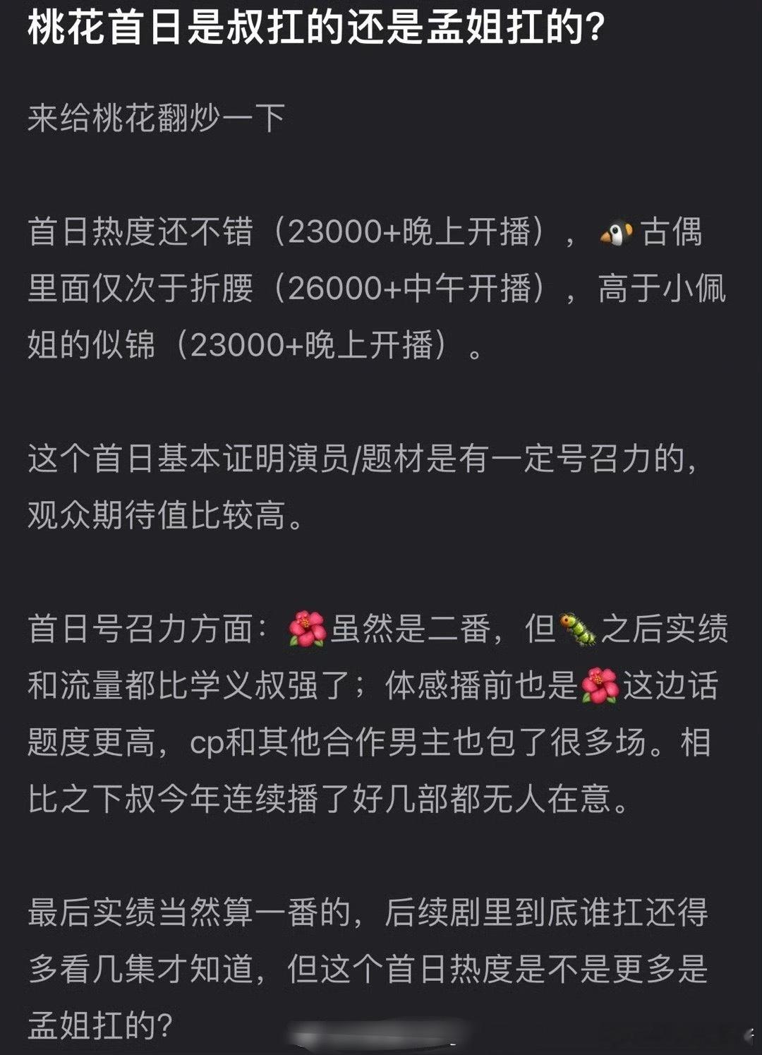 桃花首日的成绩是刘学义、孟子义谁扛起来的 ​​​