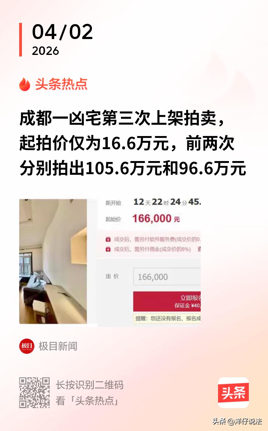 四川成都，有一套89.7平米精装修房子，挨着地铁，市价一百六七十万，但发生过非正