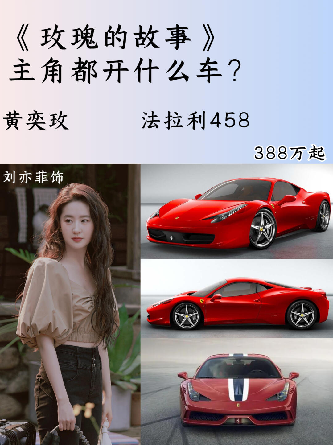 《玫瑰的故事》主角团都开什么车？