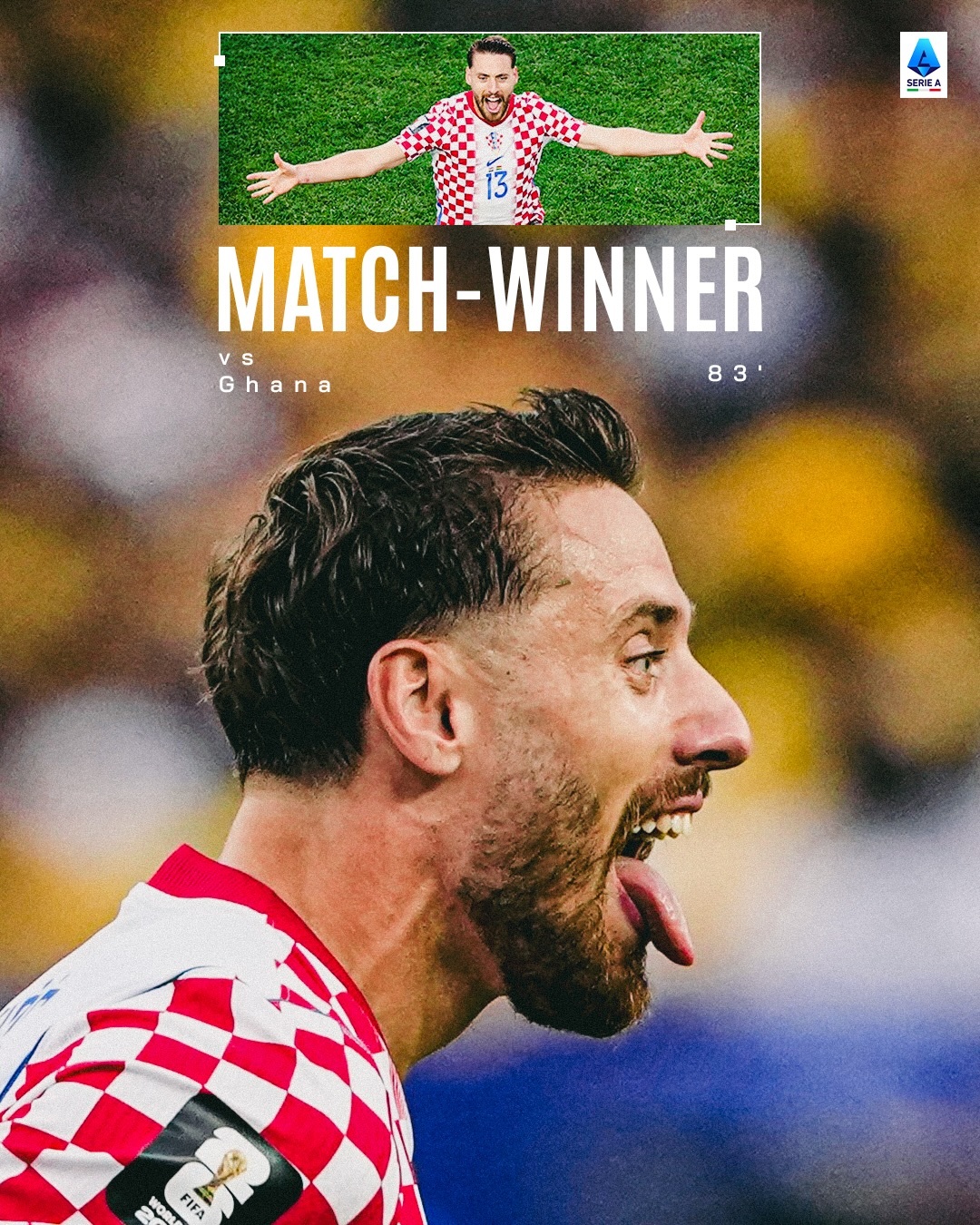 制胜进球，也是弗拉西奇职业生涯的第一粒世界杯进球 🇭🇷⚽️意甲联赛💎我们是