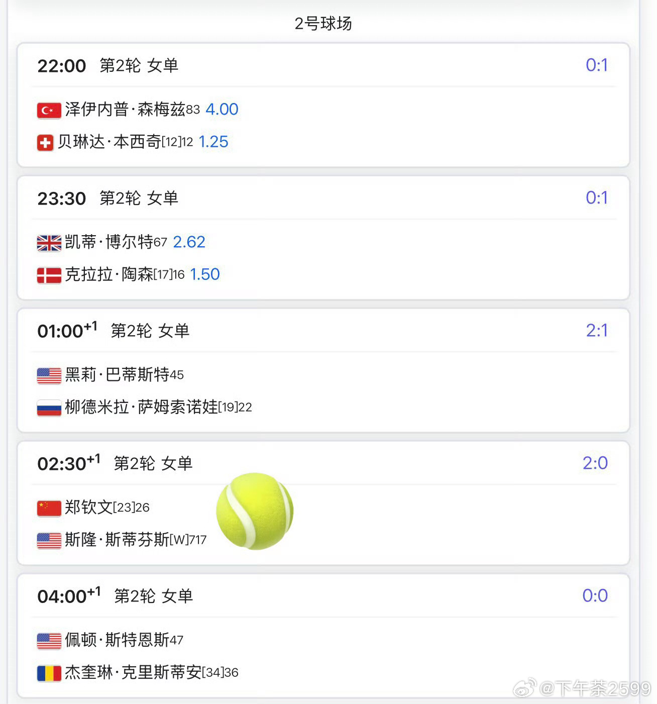 郑钦文vs斯蒂文斯北京时间3月21日凌晨2:30至4:00之间，郑钦文将在迈阿密