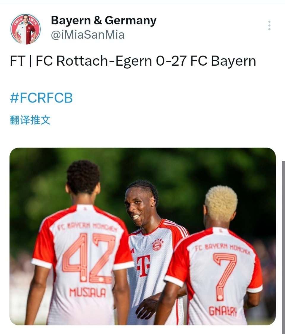 一觉醒来好消息:拜仁友谊赛27:0，整挺狠坏消息:家里唯二的两个1都伤了……。 