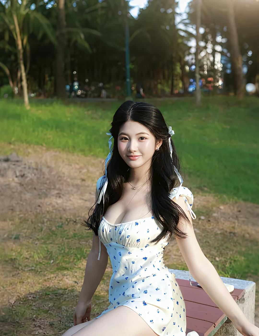把夏天穿在身上，把阳光装进眼睛里。

碎花裙和微风是绝配，就像我和快乐也是。
