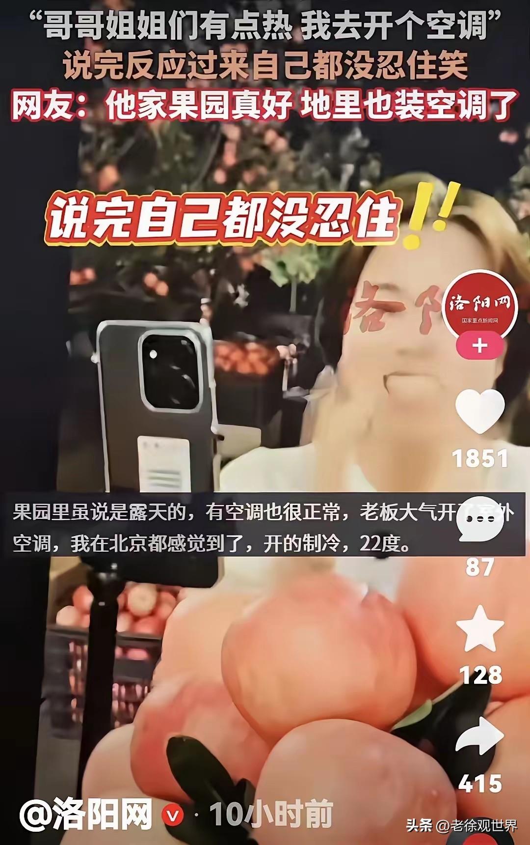 笑死人了，这是不打自招啊！

一场打着“现摘现发”旗号的果园直播，被女主播一句无
