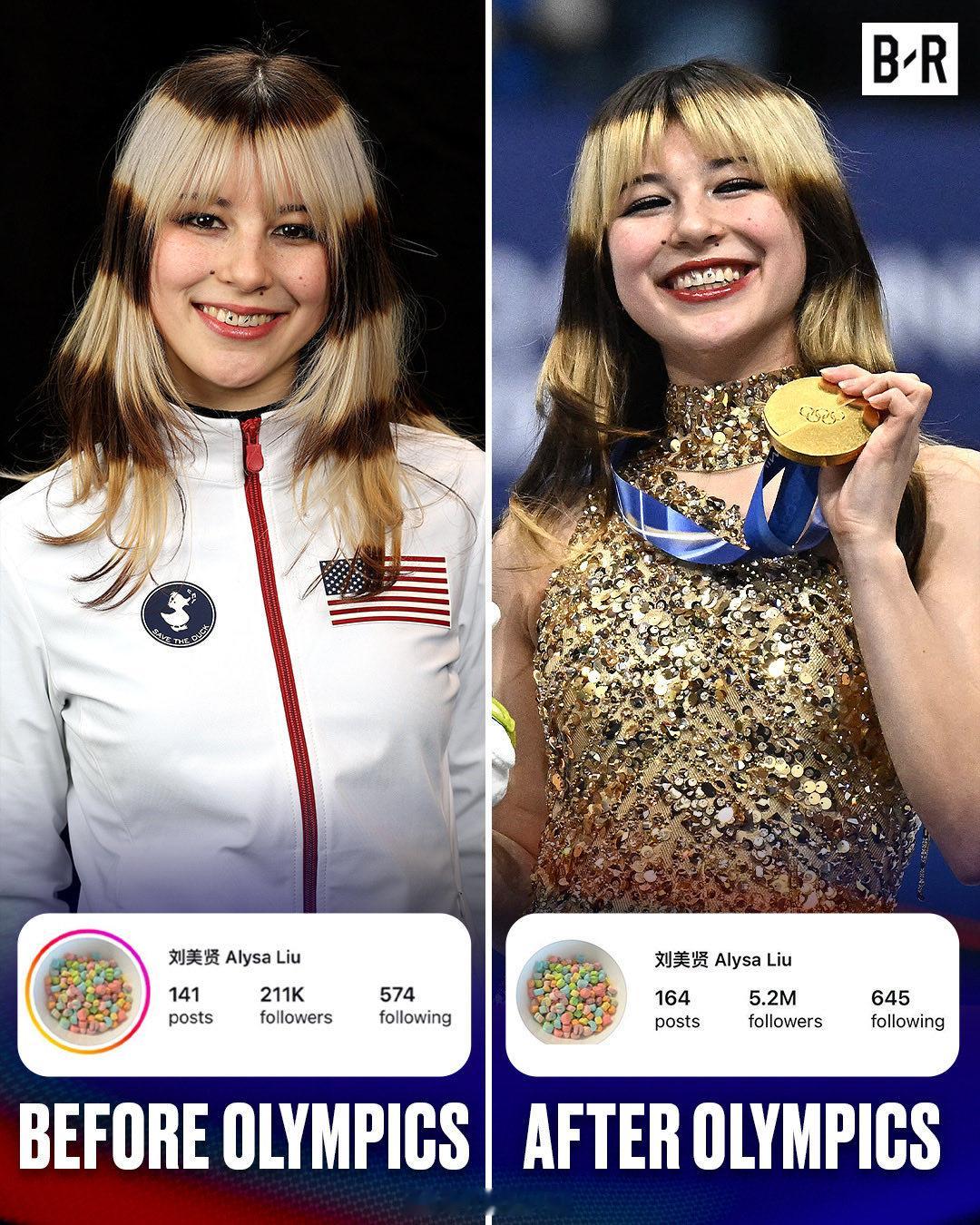 刘美贤在米兰冬奥会上赢得两枚金牌后，IG粉丝数量暴涨500万🤯🥇米兰冬奥会