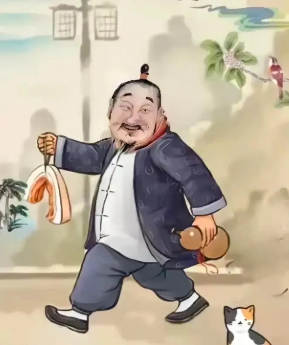 看图说话续尾句
     
七旬老汉走如飞，
大把笑容满脸堆。
有何喜事猜猜看，