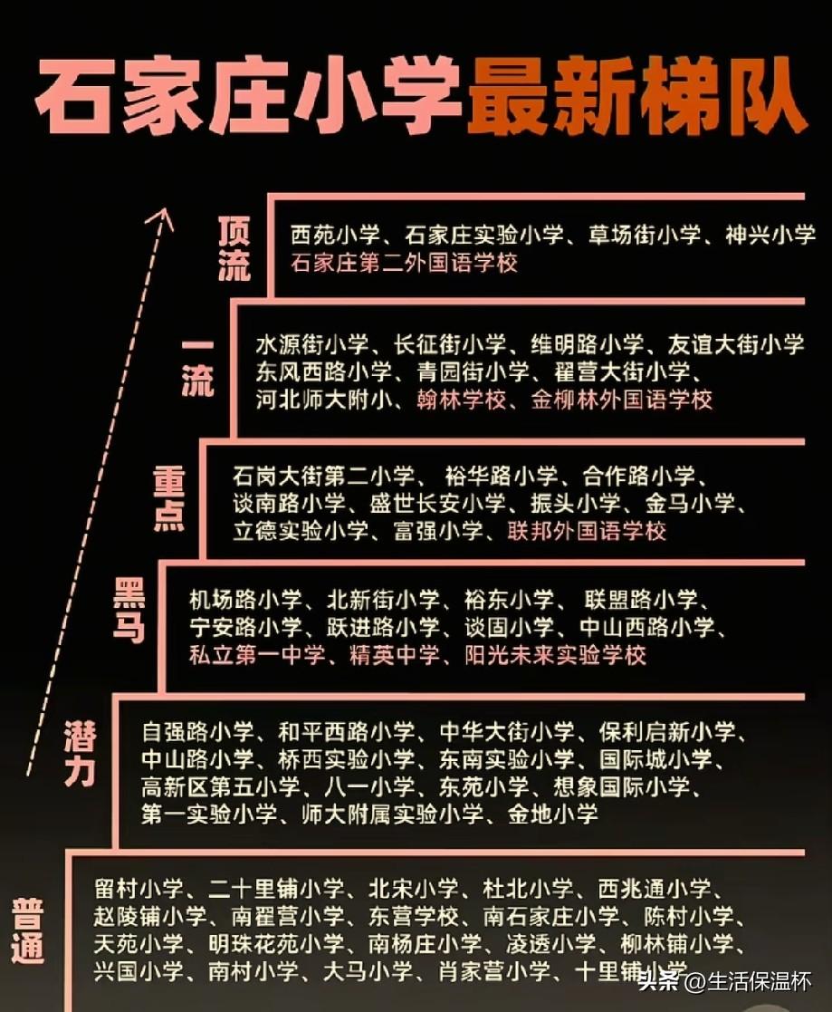 石家庄小学最新梯队排行榜出炉！西苑小学、石家庄实验小学等老牌标杆校位列顶流梯队，