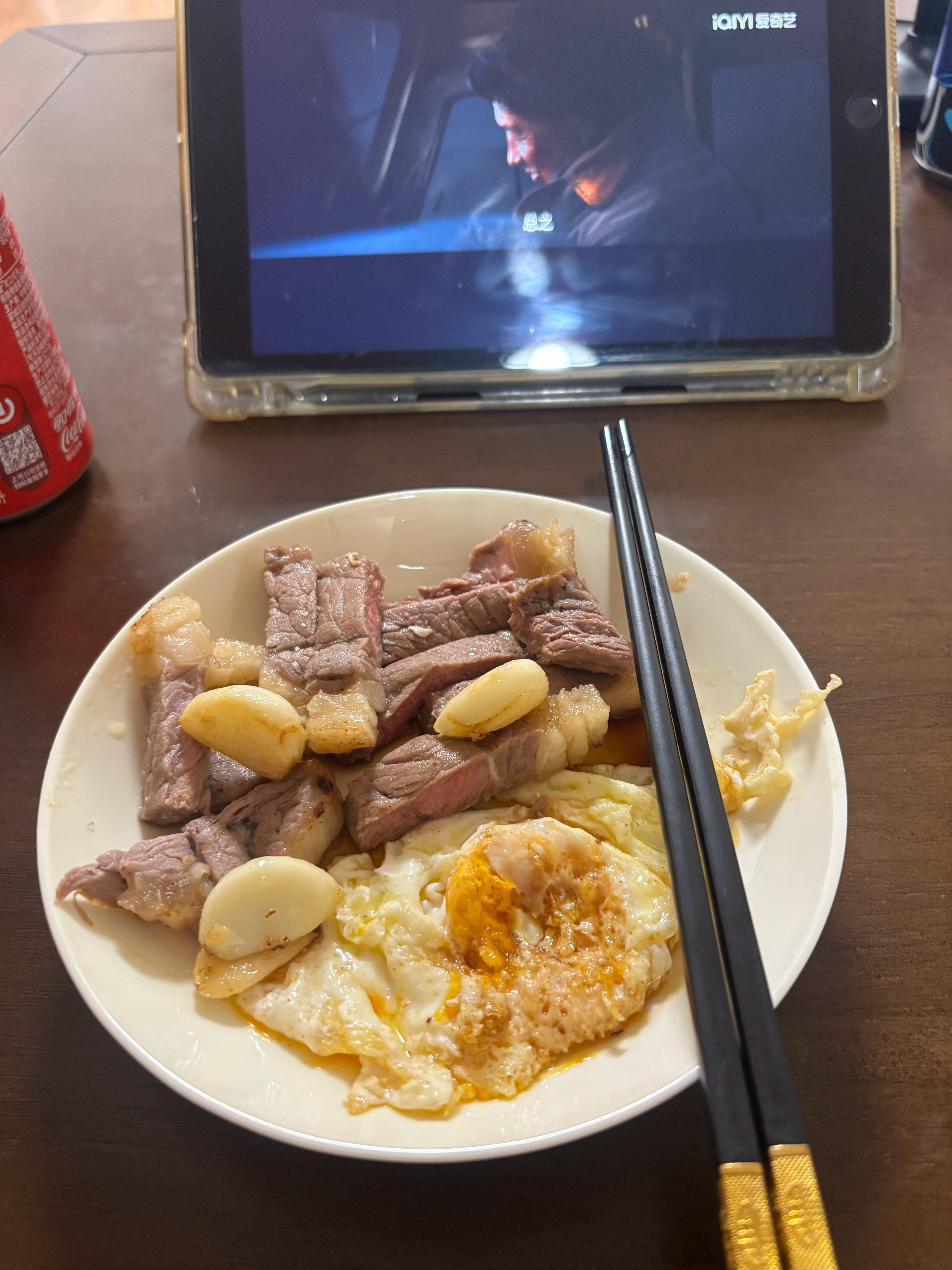 三分练七分吃     我现在是记住了就是总学不会煎牛排，有点嚼不动，溏心蛋下次可