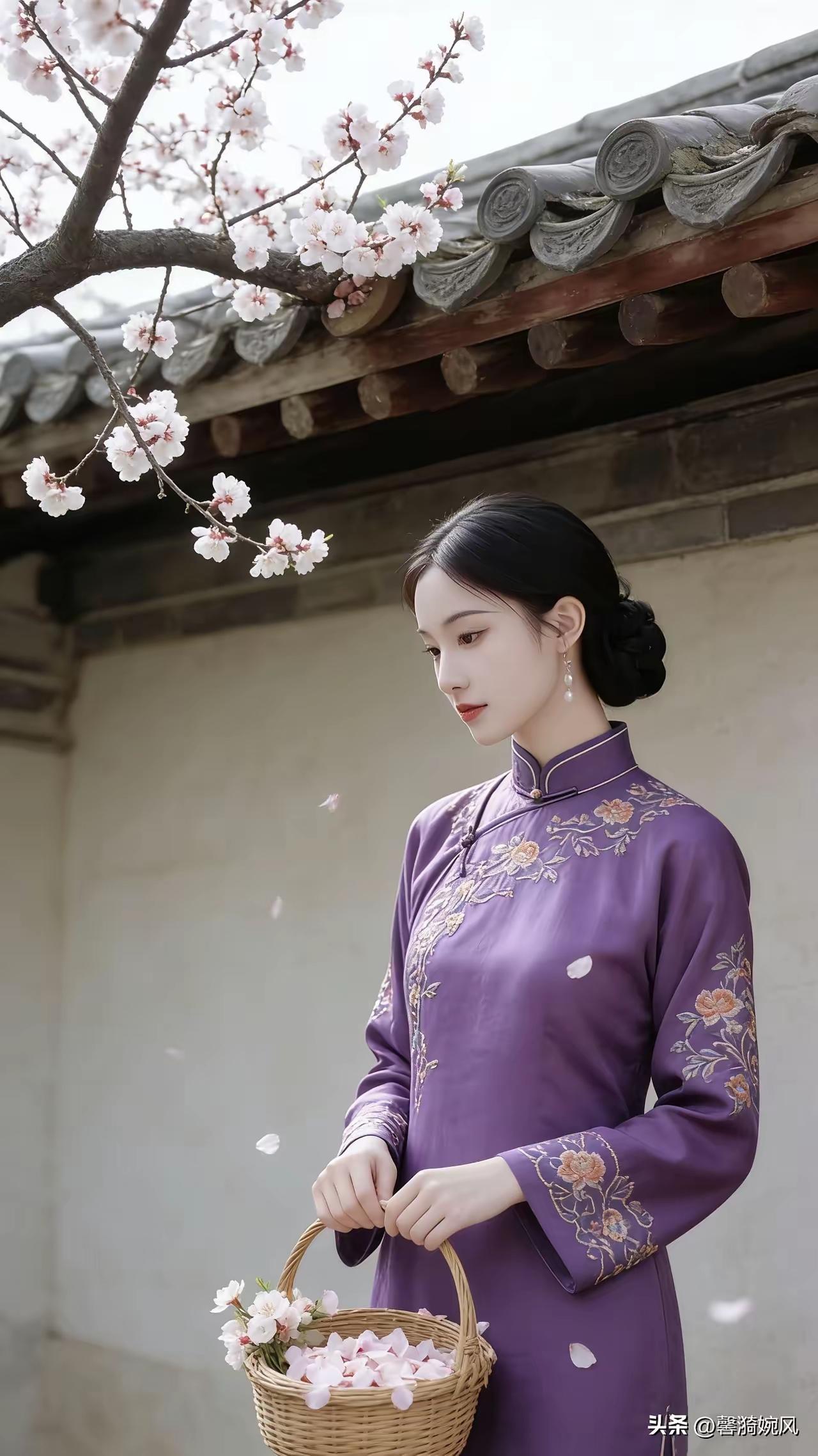 天净沙·花雨
繁花映满高墙，
轻燕舞过旧窗，
杏雨飘洒庭院香。
残红拾罢，
袖间