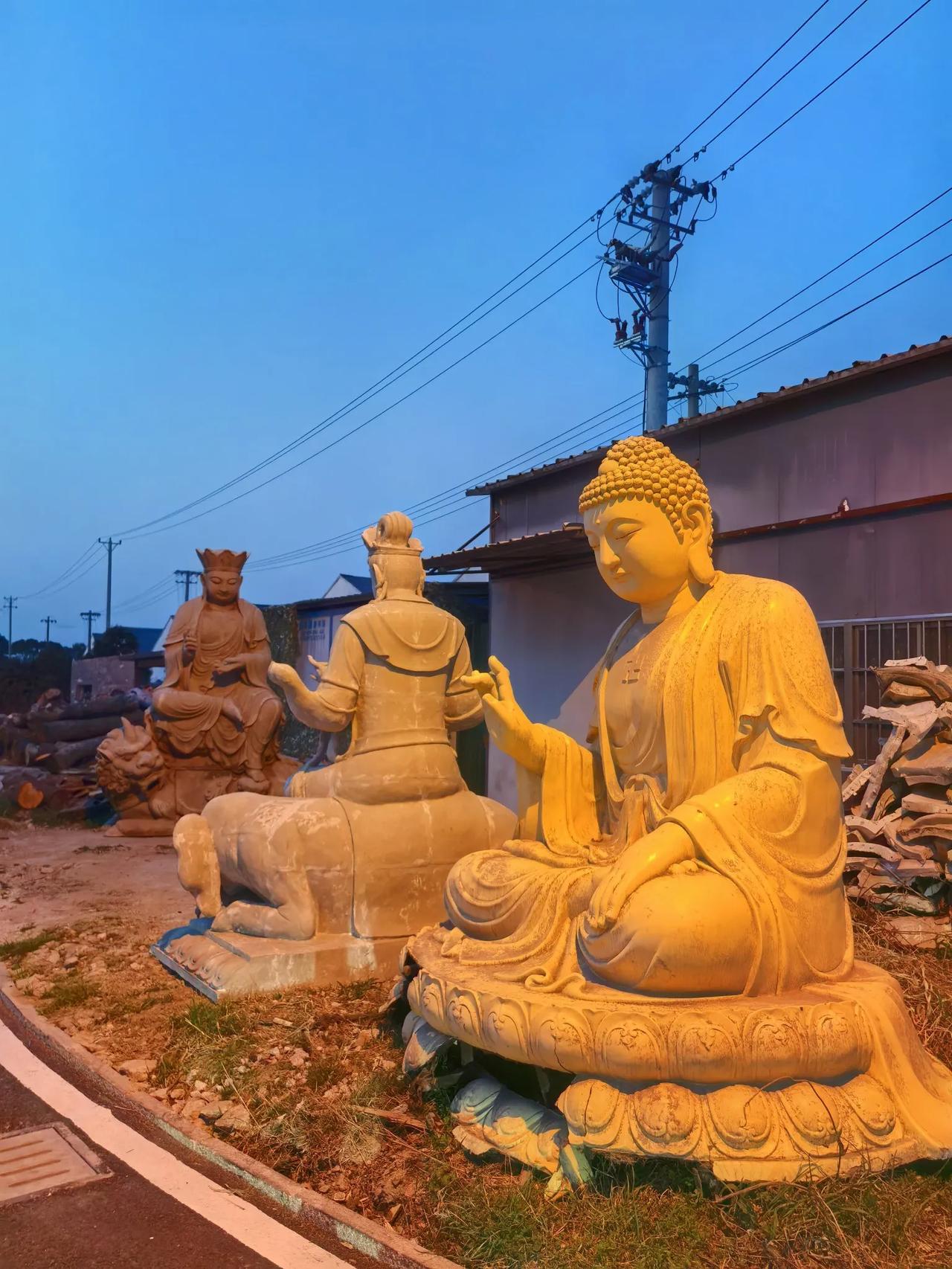 苏州吴中区，一个马路边，遇见一群故人，露天陈列，日晒雨淋，这些都是没出道的样子。