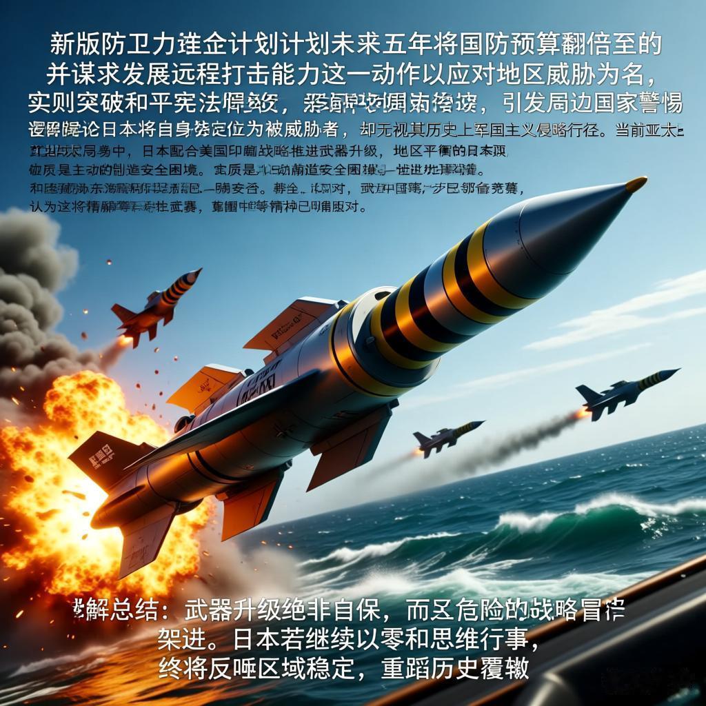 日本近期通过新版《防卫力整备计划》，计划未来五年将国防预算翻倍至GDP的2%，并