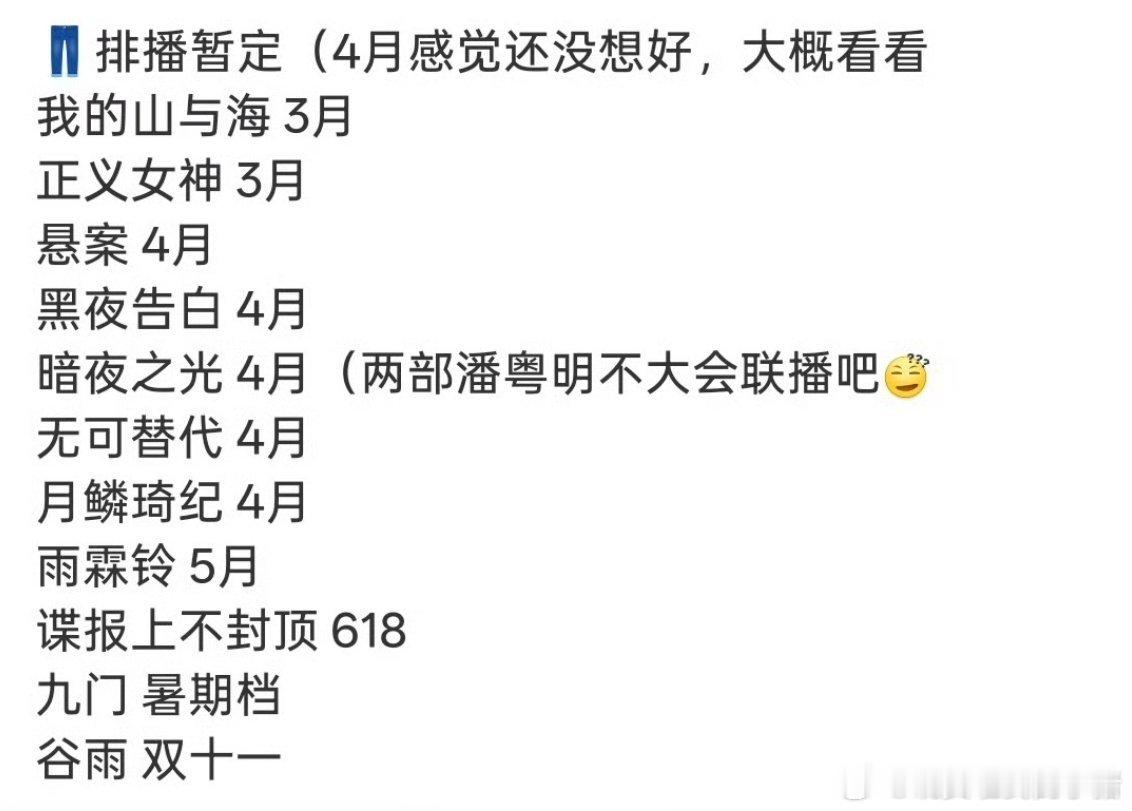 鞠婧祎、曾舜晞、陈都灵月鳞绮纪预排四月了 